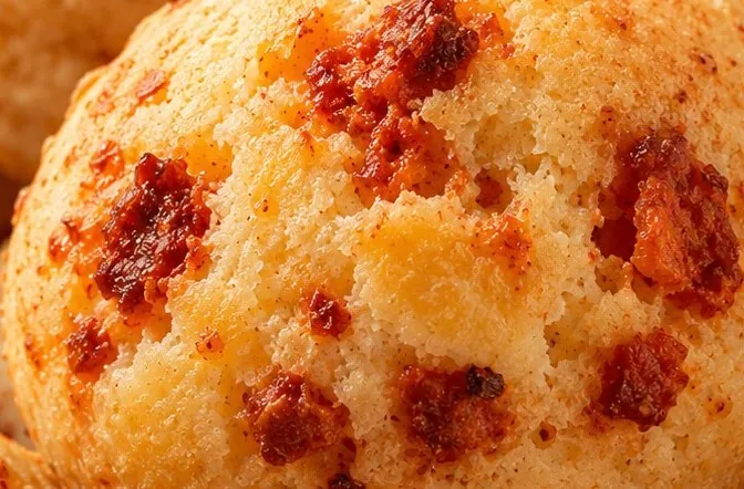 Chipa con trocitos de chorizo colorado