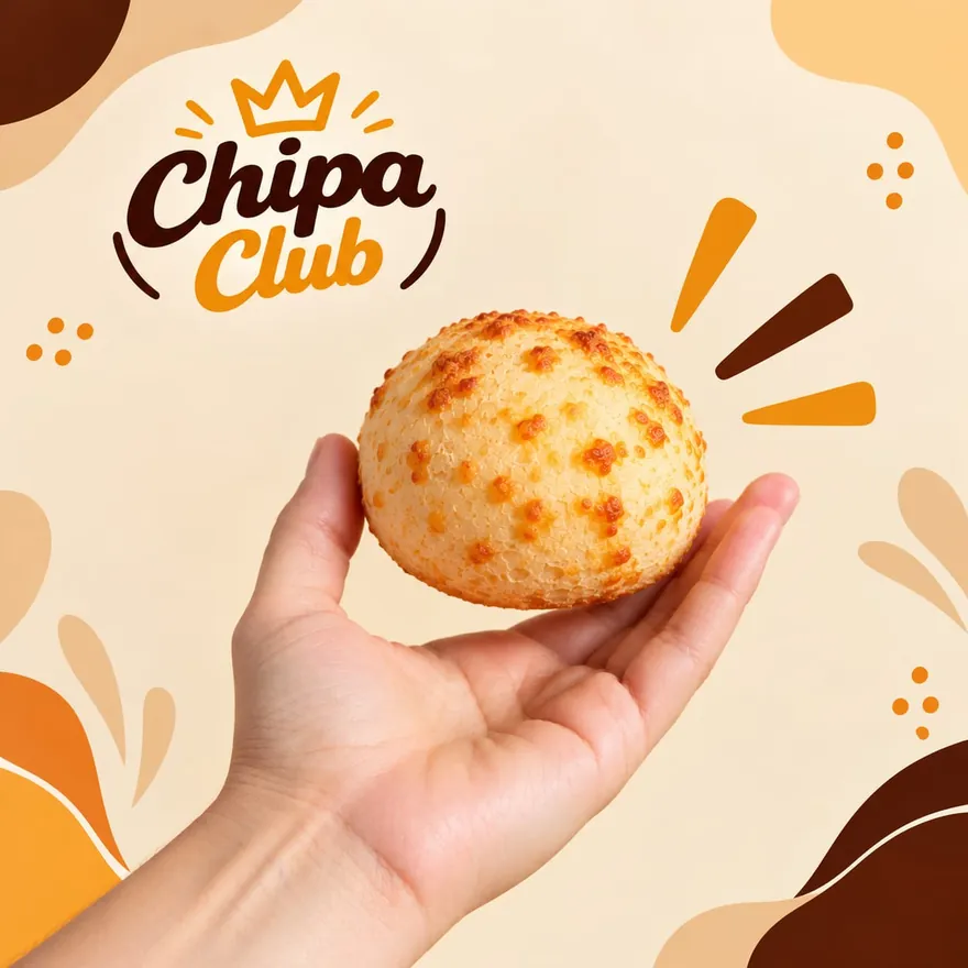 Una chipa recién horneada en la palma de la mano